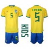Brasil Casemiro #5 Hjemmedraktsett Barn VM 2022 Kortermet (+ korte bukser)
